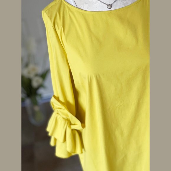 NWT Lafayette 148 Ruffle Sleeve Knee-length Dress - Picture 4 of 15